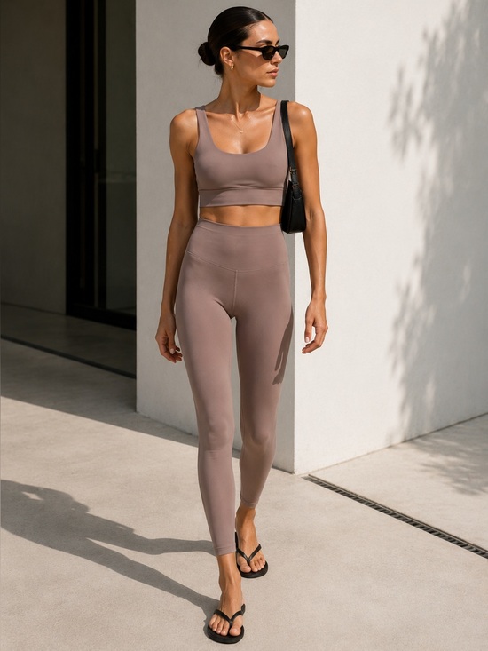 Varley Pants - Varley FreeSoft High Rise Leggings 25” Taupe L NWT